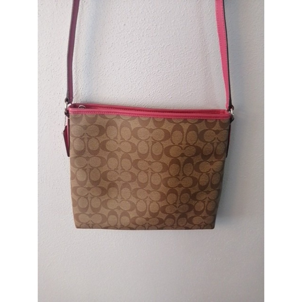 Coach Crossbody Womens Brown L Leather Shoulder Bag Adjustable Strap Zip Pockets - Picture 8 of 12
